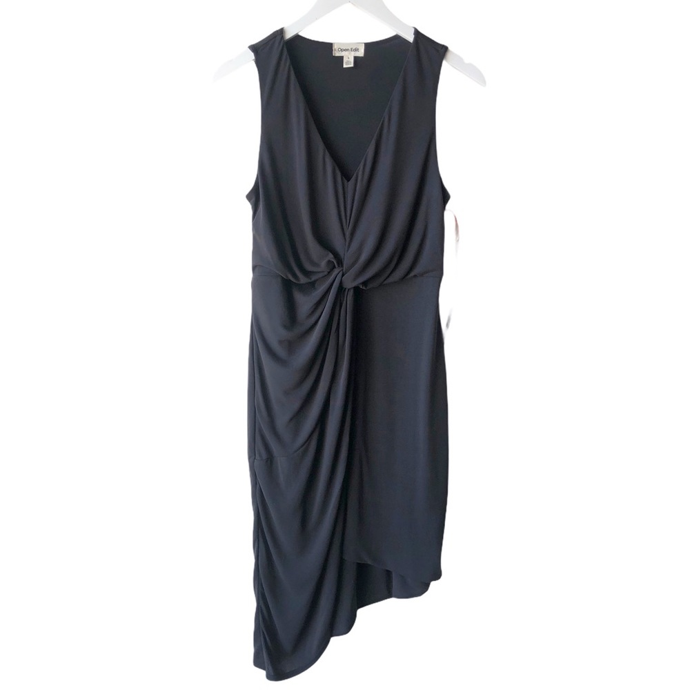 Drape Twist V-Neck Sheath Dress
